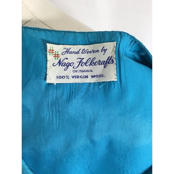 Vintage Nago Folkcrafts Okinawa cape Handcrafted virgin wool OOAK Japanese - Picture 7 of 7